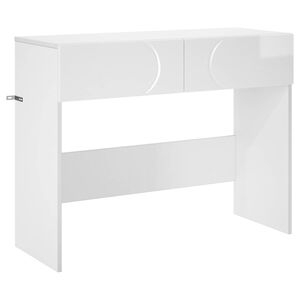 vidaXL Table console Blanc brillant 96,5 x 38 x 75 cm