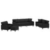 vidaXL Ensemble de canap&eacute;s 4 pcs oreillers et coussins Noir Similicuir