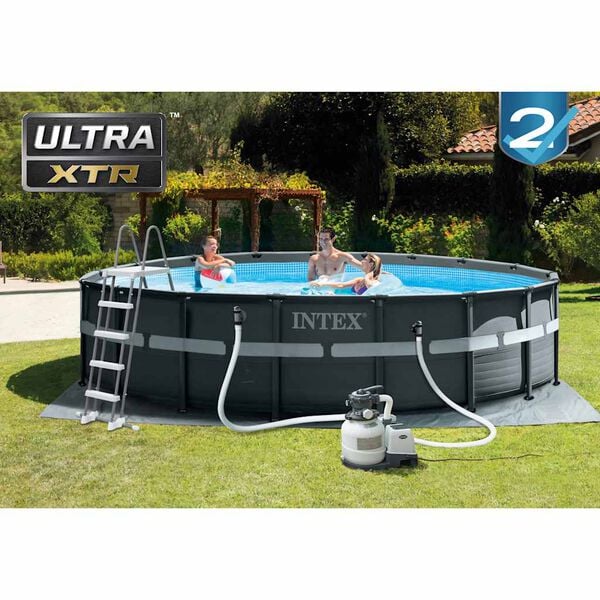 Intex Piscine &agrave; cadre Ultra XTR pompe de filtration &agrave; sable 549x132cm