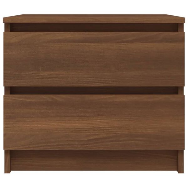 vidaXL Tables de chevet 2pcs Ch&ecirc;ne marron 50x39x43,5cm Bois ing&eacute;nierie