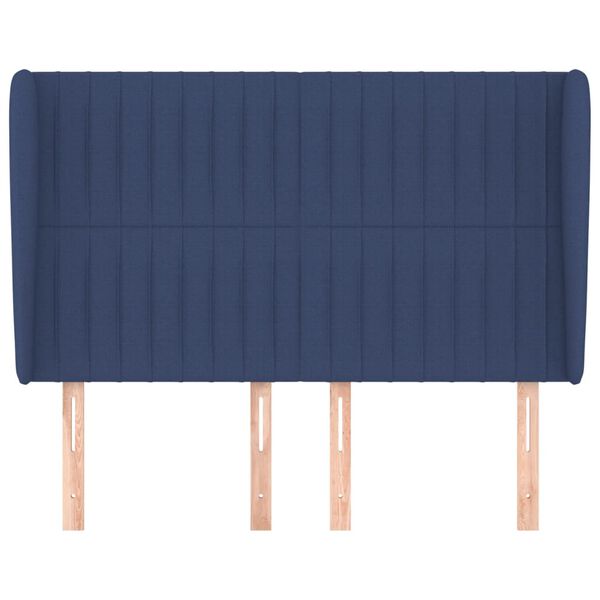 vidaXL T&ecirc;te de lit avec oreilles Bleu 147x23x118/128 cm Tissu