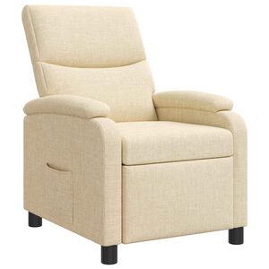 vidaXL Fauteuil inclinable Cr&egrave;me Tissu