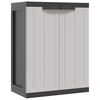vidaXL Armoire de rangement d'ext&eacute;rieur gris et noir 65x37x85 cm PP