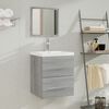 vidaXL Meuble lavabo avec bassin int&eacute;gr&eacute; Sonoma gris Bois d'ing&eacute;nierie