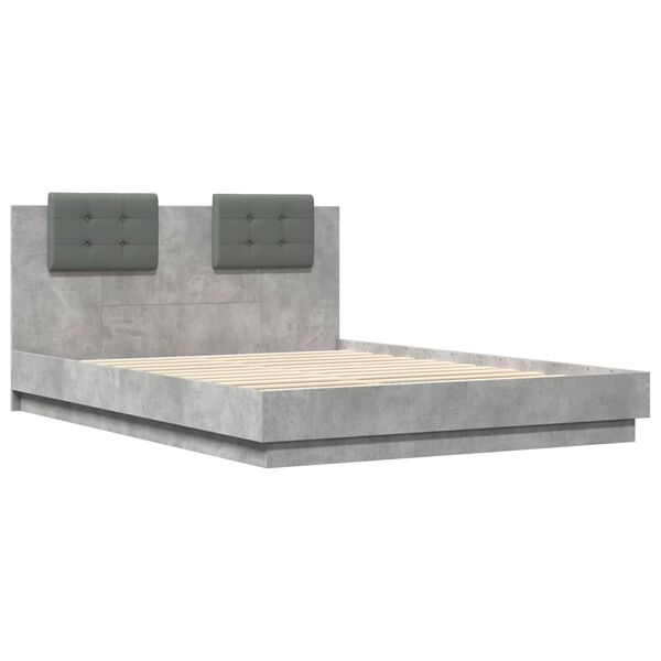 vidaXL Cadre de lit sans matelas gris b&eacute;ton 120x200 cm