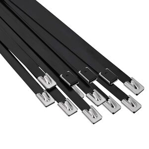 vidaXL Attache de c&acirc;ble 12 pc 7,9 x 350 mm Noir