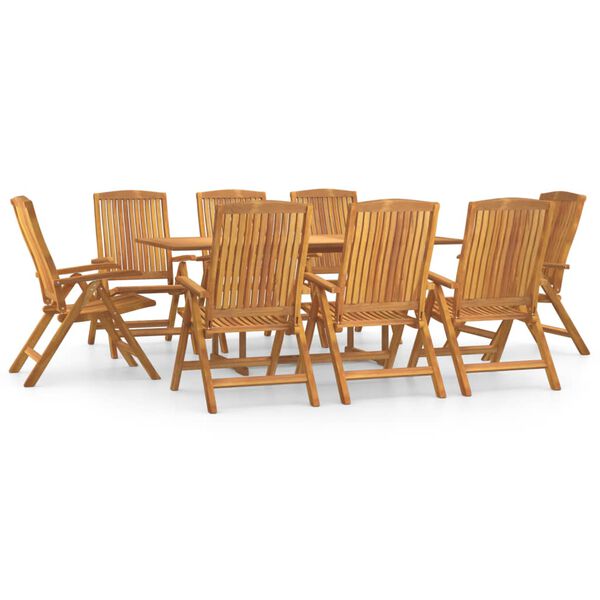 vidaXL Ensemble &agrave; manger de jardin 9 pcs Bois de teck solide
