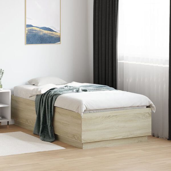 vidaXL Cadre de lit sans matelas chêne sonoma 90x190 cm