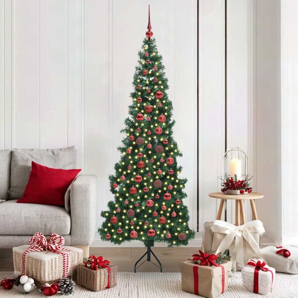 vidaXL Arbre de No&euml;l artificiel d'angle Vert 180 cm PVC et m&eacute;tal