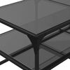 vidaXL Table basse avec dessus en verre noir 98,5x50x45 cm acier