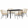 vidaXL Ensemble de salle &agrave; manger pour jardin 5 pc Marron polyrotin