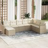 vidaXL Salon de jardin avec coussins 8 pcs beige r&eacute;sine tress&eacute;e