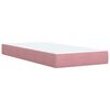 vidaXL Sommier &agrave; lattes de lit avec matelas Rose 90x200 cm Velours