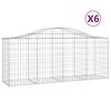 vidaXL Paniers &agrave; gabions arqu&eacute;s 6 pcs 200x50x80/100 cm Fer galvanis&eacute;