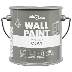 vidaXL Peinture murale Gris 2,5 L Impression murale