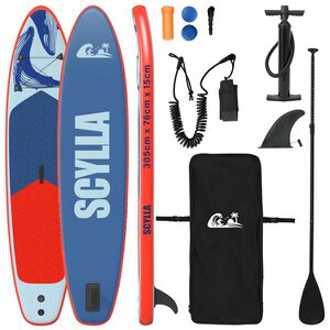 vidaXL Planche de paddle gonflable SCYLLA 305 x 76 x 15 cm Bleu pour