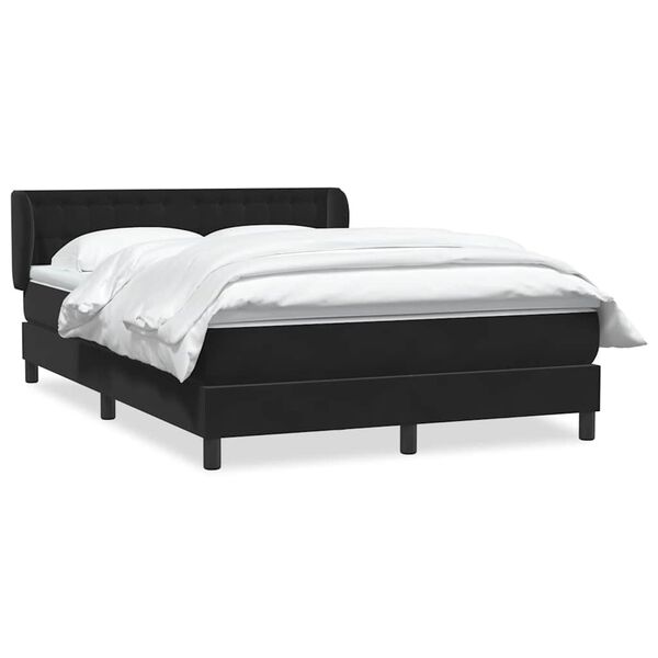 vidaXL Sommier &agrave; lattes de lit avec matelas noir 160x220 cm velours