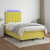 vidaXL Sommier &agrave; lattes de lit et matelas et LED Vert 120x200 cm Tissu