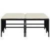 vidaXL Tabourets de jardin avec coussins lot de 4 noir résine tressée