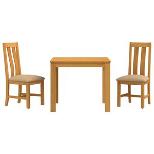vidaXL Ensemble de salle &agrave; manger 3 pc Beige Bois de ch&ecirc;ne massif