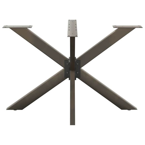 vidaXL Pied de table &agrave; manger en forme d'araign&eacute;e, noir, 120 x 68 x (72-73) cm, acier