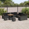 vidaXL Ensemble de canap&eacute; de jardin 13 pcs Noir polyrotin