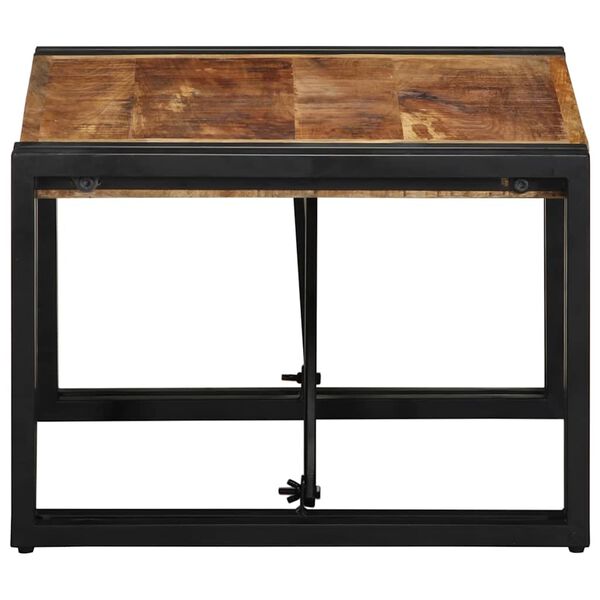 vidaXL Table basse 50x50x35 cm bois de manguier massif brut