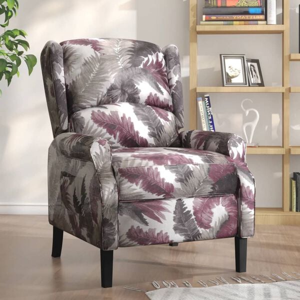 vidaXL Fauteuil inclinable Motif &agrave; fleurs Tissu