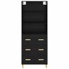 vidaXL Haut Armoire Ch&ecirc;ne noir 69,5 x 32,5 x 180 cm Bois d'ing&eacute;nierie