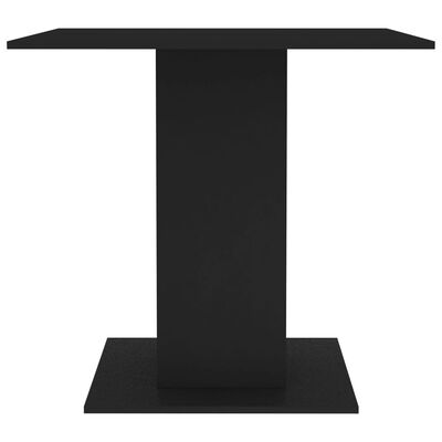 vidaXL Table à manger Noir 80x80x75 cm bois d'ingénierie