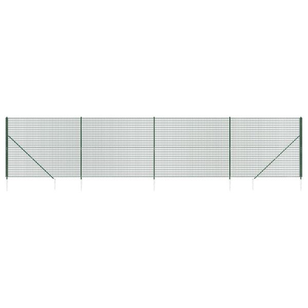 vidaXL Clôture en treillis métallique et piquet d'ancrage vert 2x10m