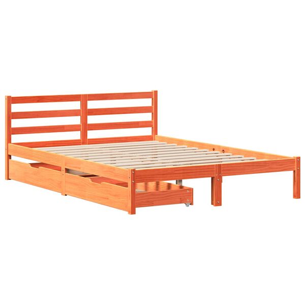 vidaXL Cadre de lit sans matelas cire marron 160x200cm bois pin massif