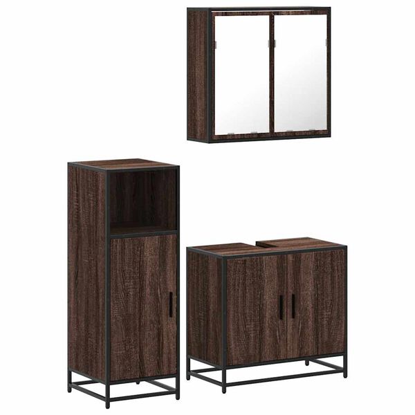 vidaXL Ensemble de meubles de salle de bain 3 pcs Chêne marron