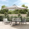 vidaXL Parasol de jardin en porte-&agrave;-faux 3,5 m blanc sable