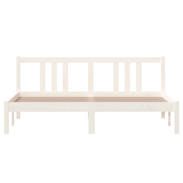 vidaXL Cadre de lit sans matelas blanc bois massif 160x200 cm