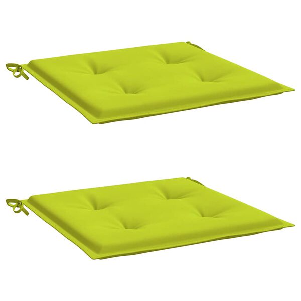 vidaXL Coussins de chaise de jardin lot de 2 vert vif 50x50x4 cm