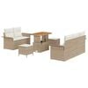 vidaXL Ensemble de canap&eacute; de jardin 8 pc Beige polyrotin