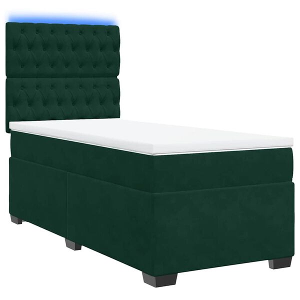 vidaXL Sommier &agrave; lattes de lit avec matelas Vert fonc&eacute; 90x190 cm