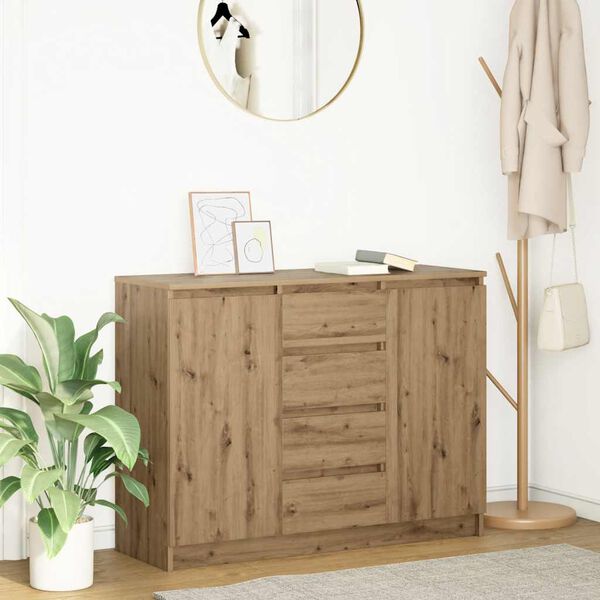 vidaXL Buffet et tiroirs ch&ecirc;ne artisanal 100,5x35x76cm bois ing&eacute;nierie
