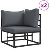 vidaXL Ensemble de canap&eacute; de jardin avec coussin 10 pcs Noir Aluminium