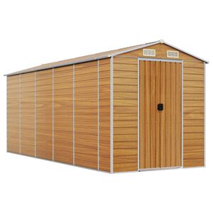 vidaXL Abri de jardin marron clair 191x470x198 cm acier galvanis&eacute;
