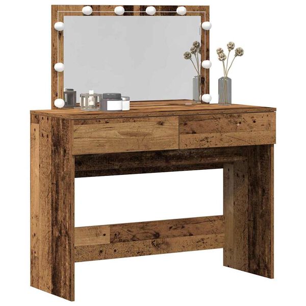 vidaXL Table de Toilette avec tiroir Bois ancien 100 x 40 x 120 cm