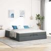 VidaXL Cadre de lit ottoman avec matelas gris foncé 200x200cm tissu