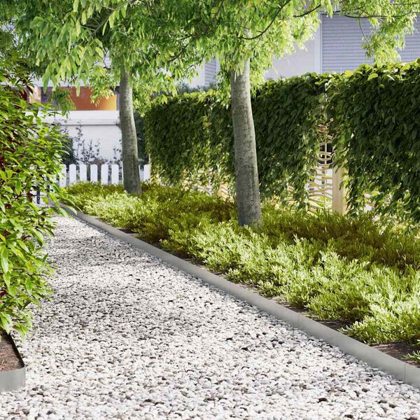 vidaXL Bordure de Pelouse 10 pcs Argent 100 x 0.05 x 20 cm