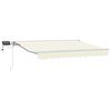 vidaXL Cadre de store manuel avec LEDs Cr&egrave;me et Blanc 2,5 x 2 m