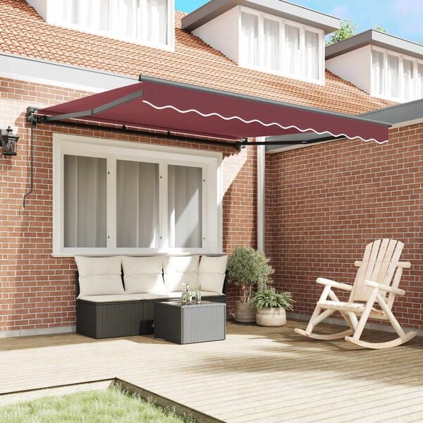vidaXL Auvent R&eacute;tractable Bordeaux 300 x 250 cm Aluminium et Tissu