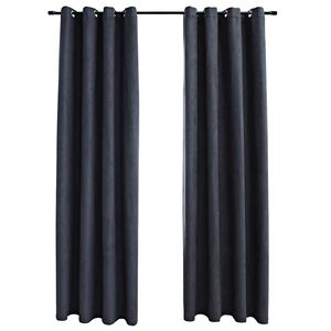 vidaXL Rideaux occultants avec anneaux M&eacute;tal 2pcs Anthracite 140x225cm