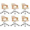 vidaXL Chaises pivotantes &agrave; manger lot de 6 bois courb&eacute; et similicuir