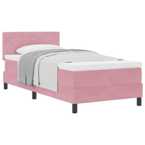 vidaXL Lit &agrave; ressorts avec matelas Rose 90 x 190 cm Velours