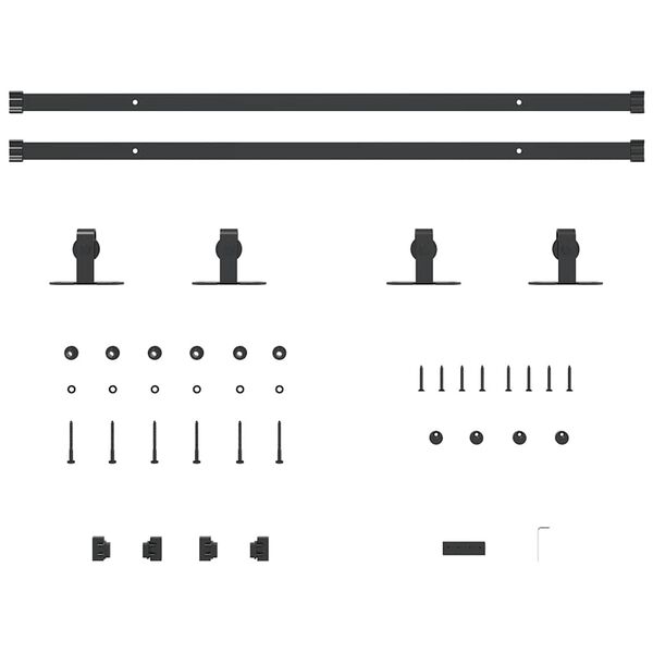 vidaXL Kit de porte d'armoire coulissante 183 cm acier au carbone